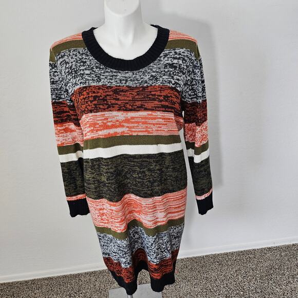 Derek heart Plus Size Casual Striped knit dress Round Neck sz 3X - Picture 4 of 8